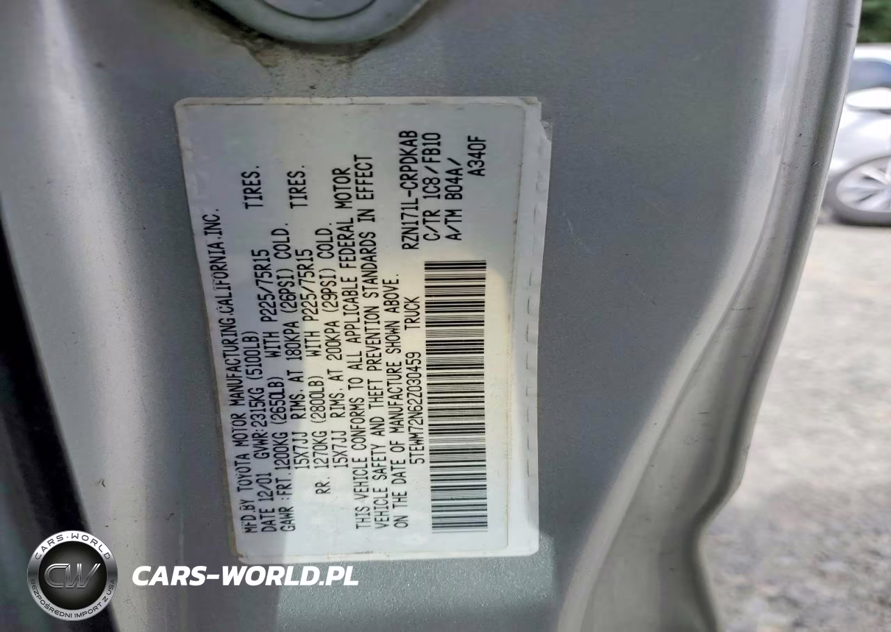 2002 Toyota Tacoma Xtracab VIN:5TEWM72N62Z030459 - 12
