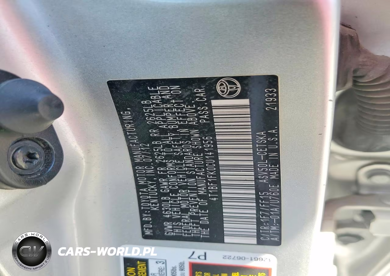 2012 Toyota Camry Se VIN:4T1BF1FK0CU141956 - 12