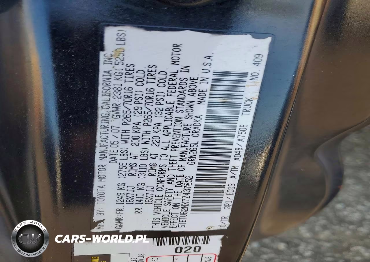 2007 Toyota Tacoma Prerunner Access Cab VIN:5TETU62NX7Z437852 - 13