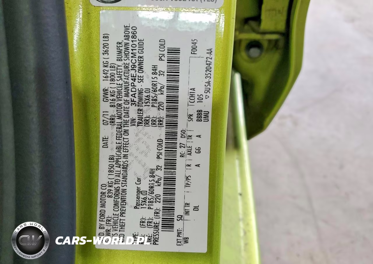 2012 Ford Fiesta Se VIN:3FADP4EJ9CM101860 - 12