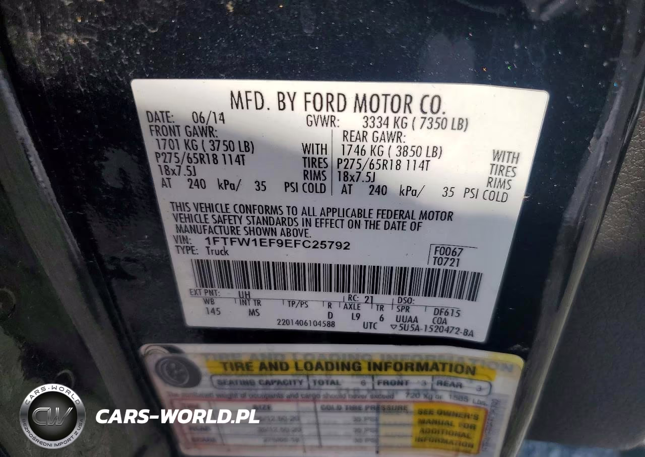 2014 Ford F-150 Xlt VIN:1FTFW1EF9EFC25792 - 12
