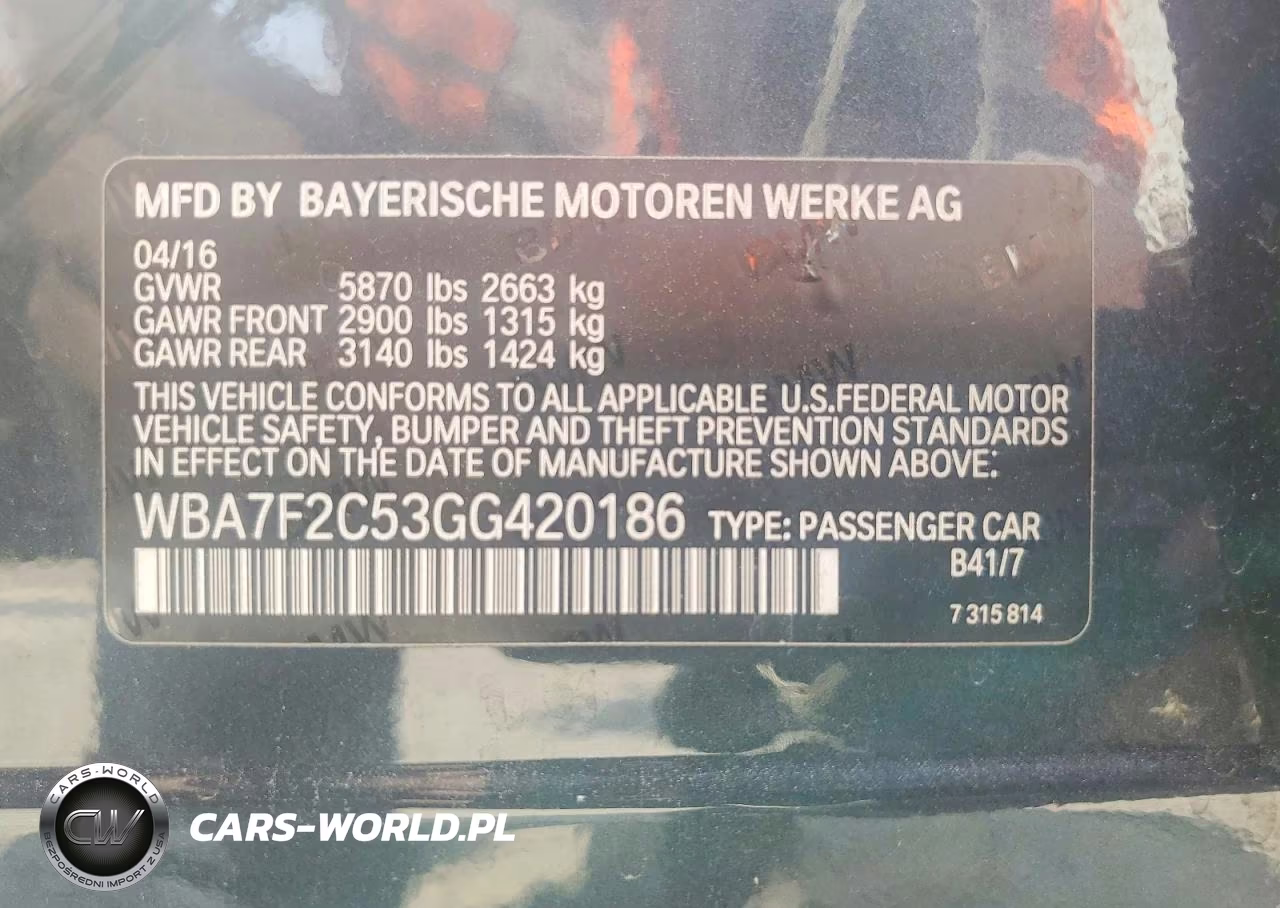 2016 BMW 750 Xi VIN:WBA7F2C53GG420186 - 12
