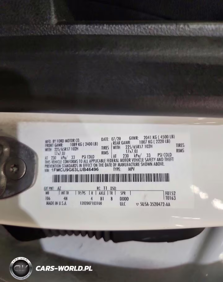 2020 Ford Escape Se VIN:1FMCU9G63LUB46496 - 13