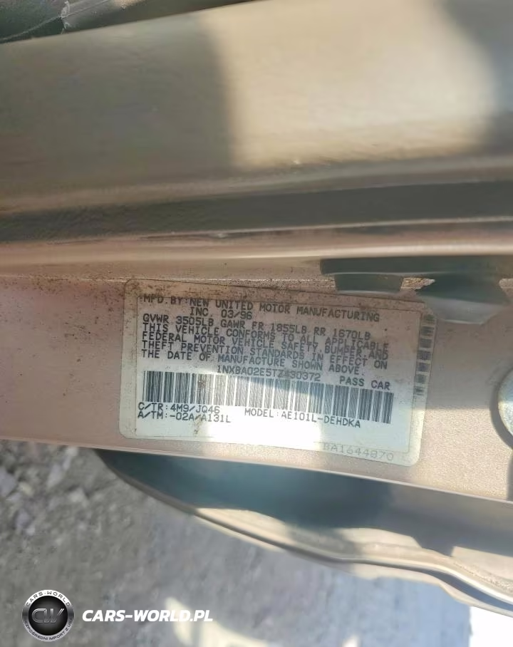 1996 Toyota Corolla VIN:1NXBA02E5TZ430372 - 12