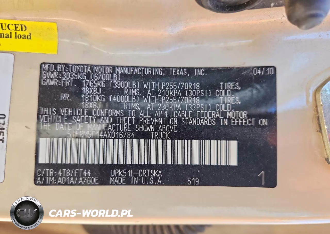2010 Toyota Tundra Double Cab Sr5 VIN:5TFRM5F14AX016784 - 12