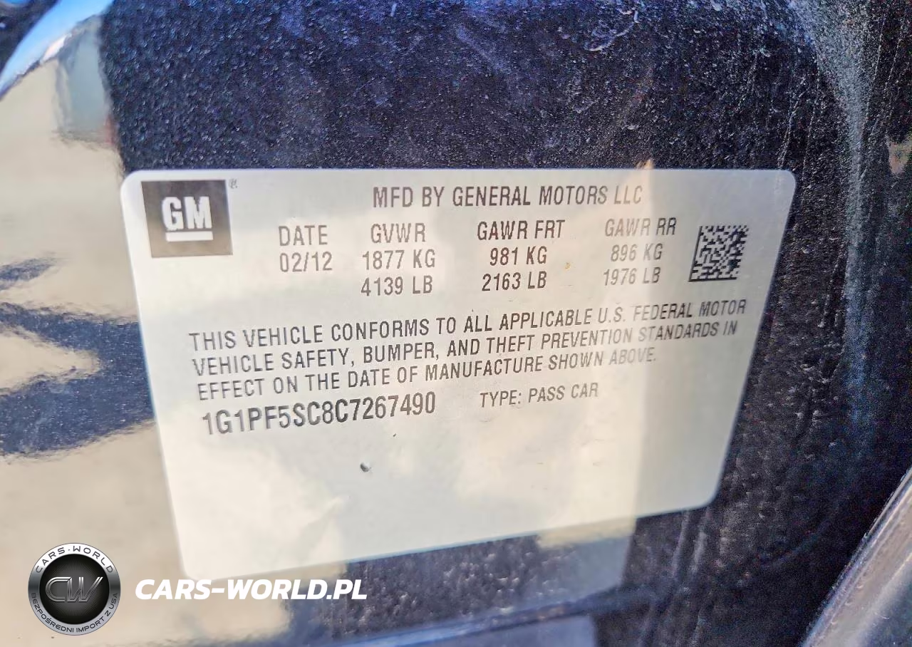 2012 Chevrolet Cruze Lt VIN:1G1PF5SC8C7267490 - 12