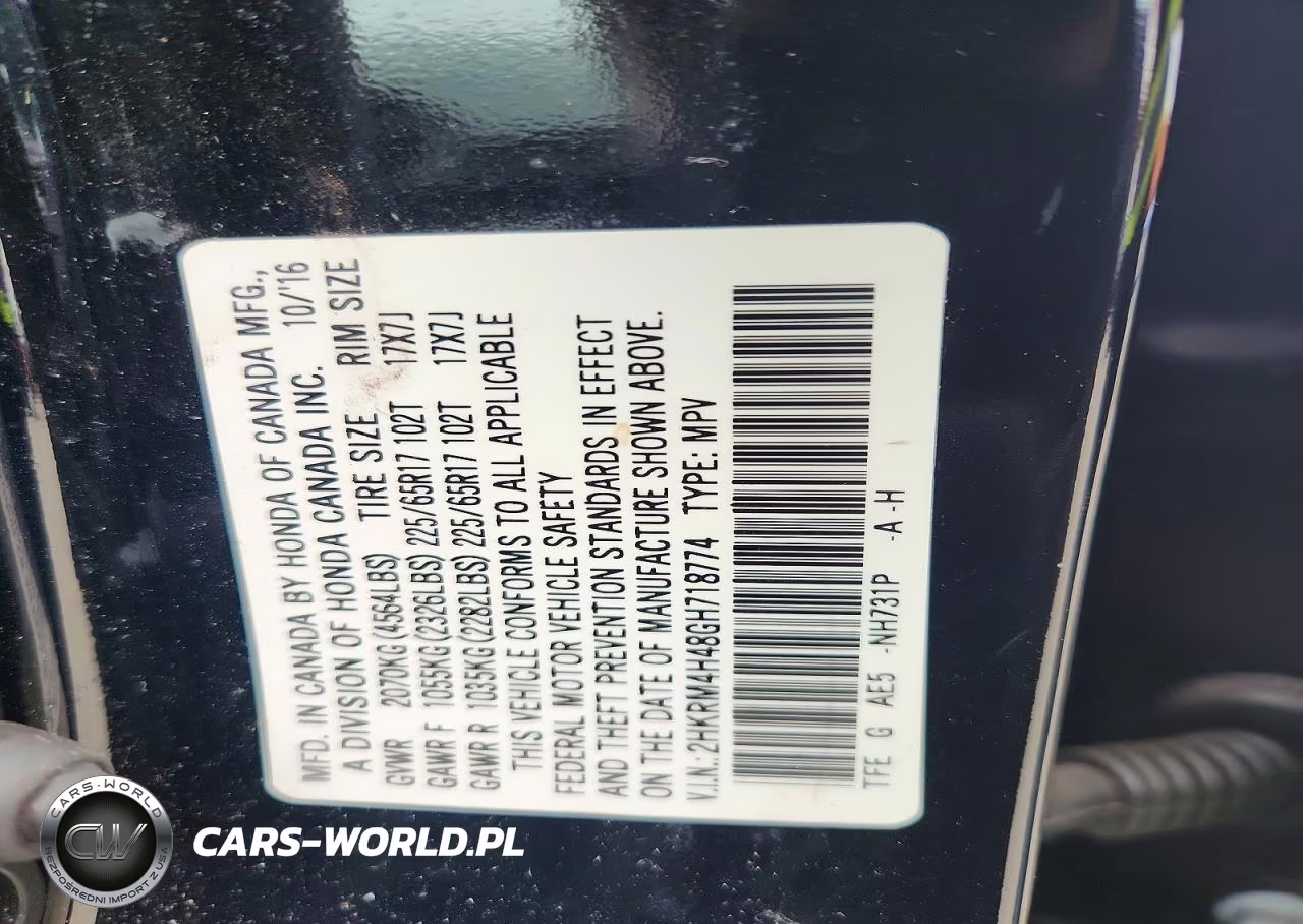 2016 Honda Cr-V Se VIN:2HKRM4H48GH718774 - 13
