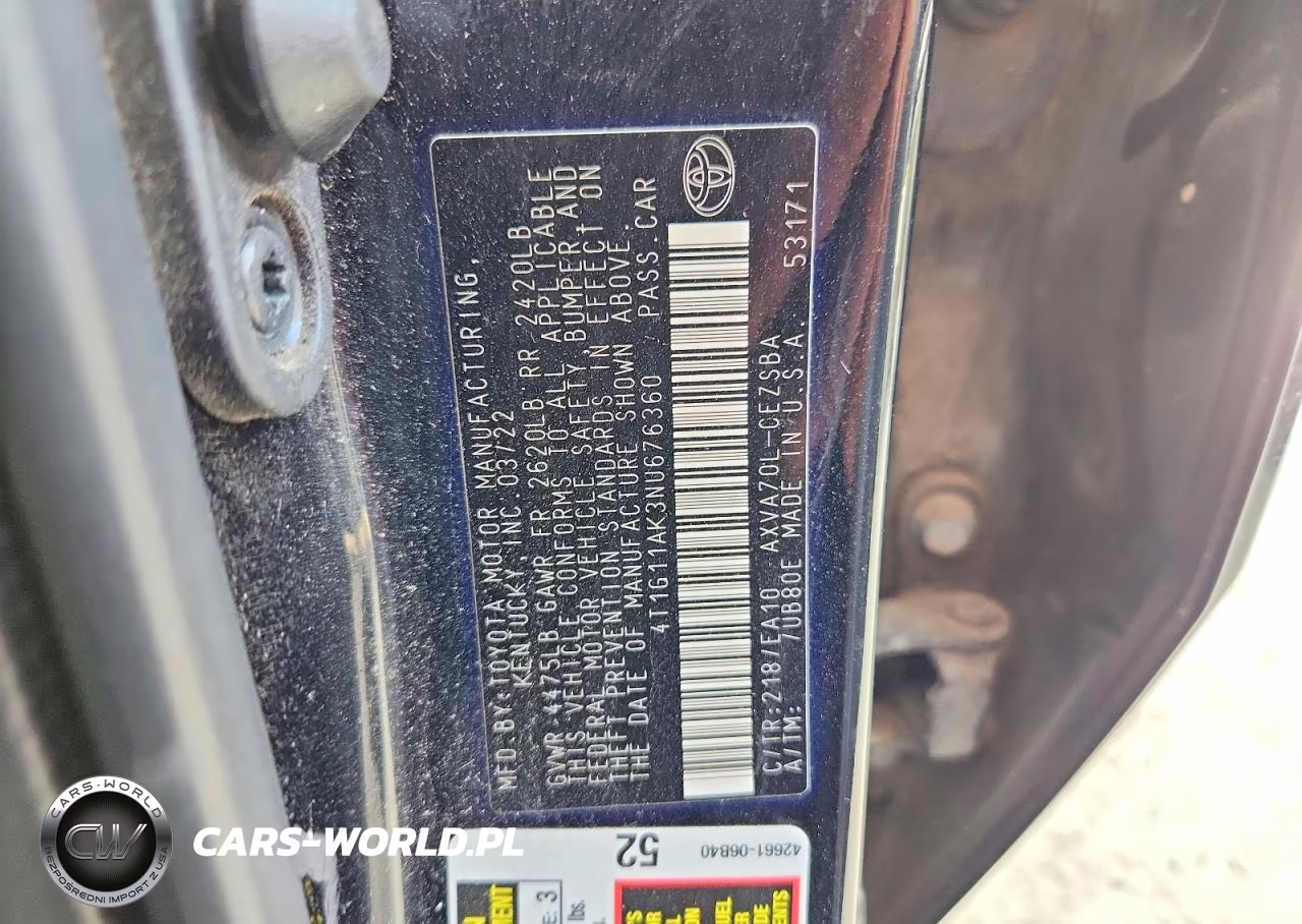 2022 Toyota Camry VIN:4T1G11AK3NU676360 - 12