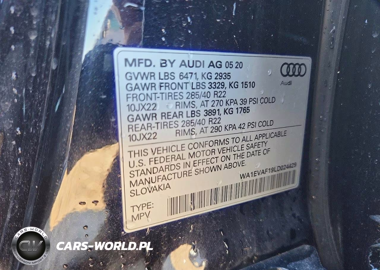 2020 Audi Q8 Premium Plus S-Line VIN:WA1EVAF19LD024429 - 12