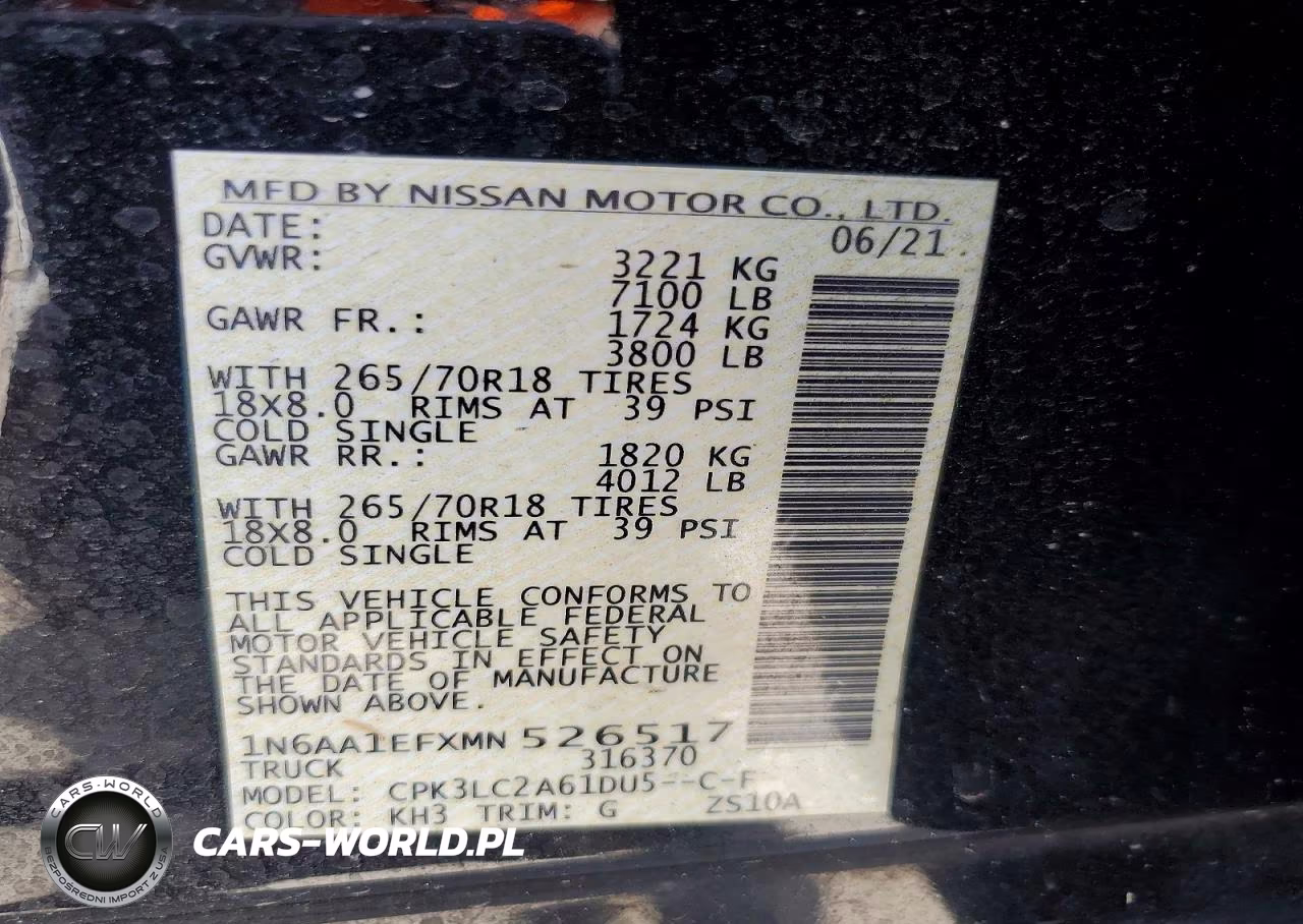 2021 Nissan Titan Sv VIN:1N6AA1EFXMN526517 - 12