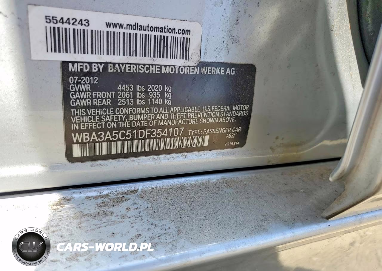 2013 BMW 328 I VIN:WBA3A5C51DF354107 - 12