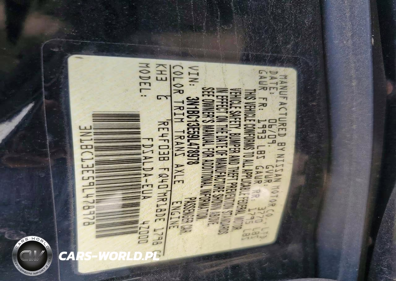 2009 Nissan Versa 1.8 S VIN:3N1BC13E59L478978 - 12