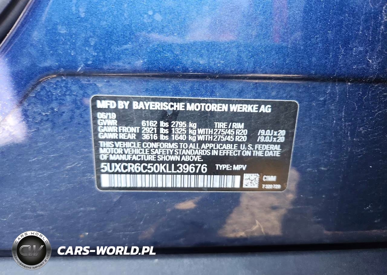 2019 BMW X5 xDrive40I VIN:5UXCR6C50KLL39676 - 13