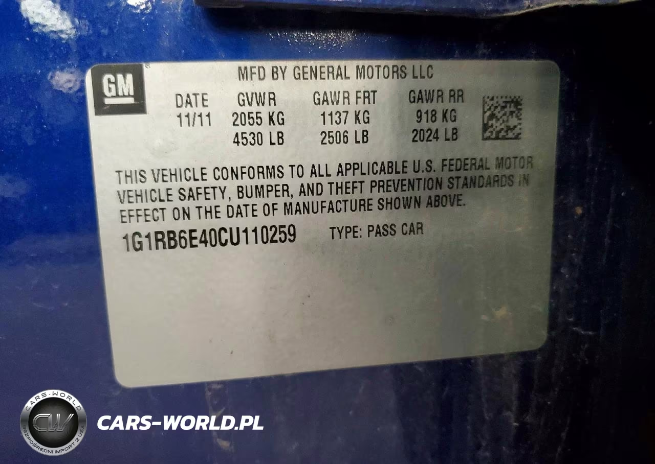 2012 Chevrolet Volt VIN:1G1RB6E40CU110259 - 13