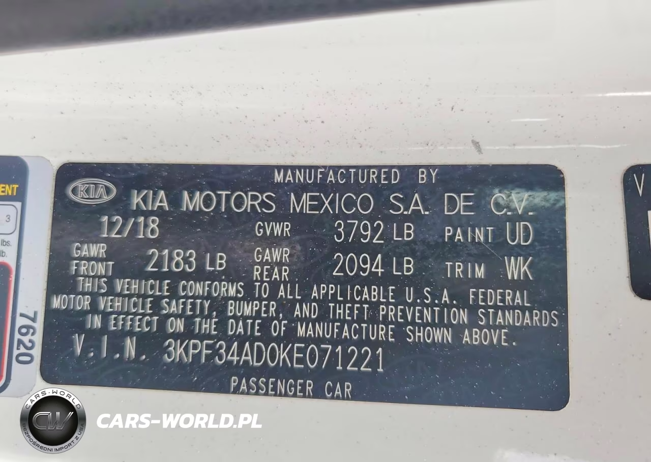 2019 Kia Forte S VIN:3KPF34AD0KE071221 - 12