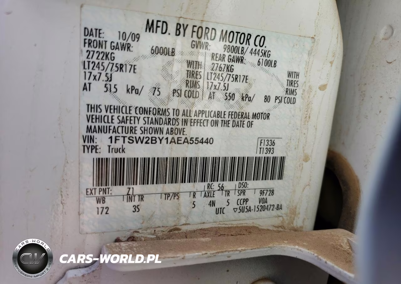 2010 Ford F250 Super Duty VIN:1FTSW2BY1AEA55440 - 20