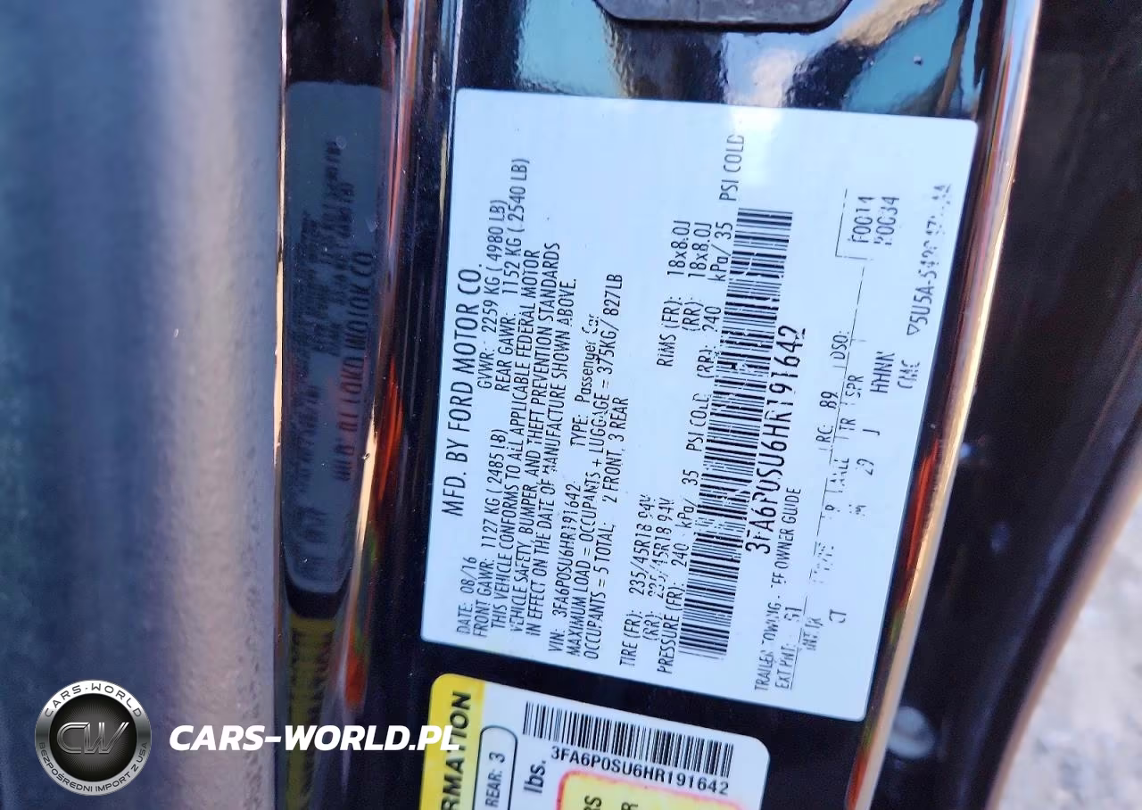 2017 Ford Fusion Titanium Phev VIN:3FA6P0SU6HR191642 - 12