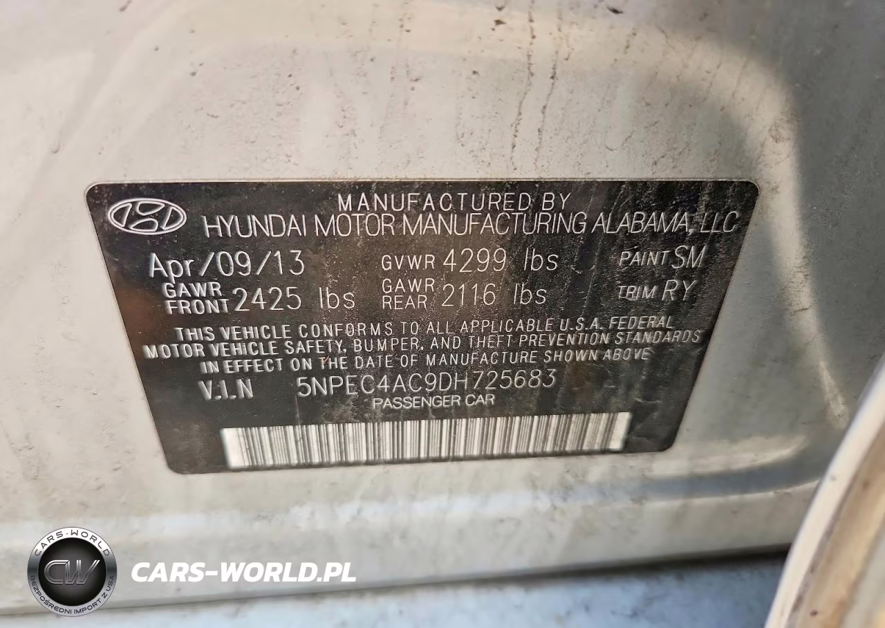 2013 Hyundai Sonata Limited VIN:5NPEC4AC9DH725683 - 12