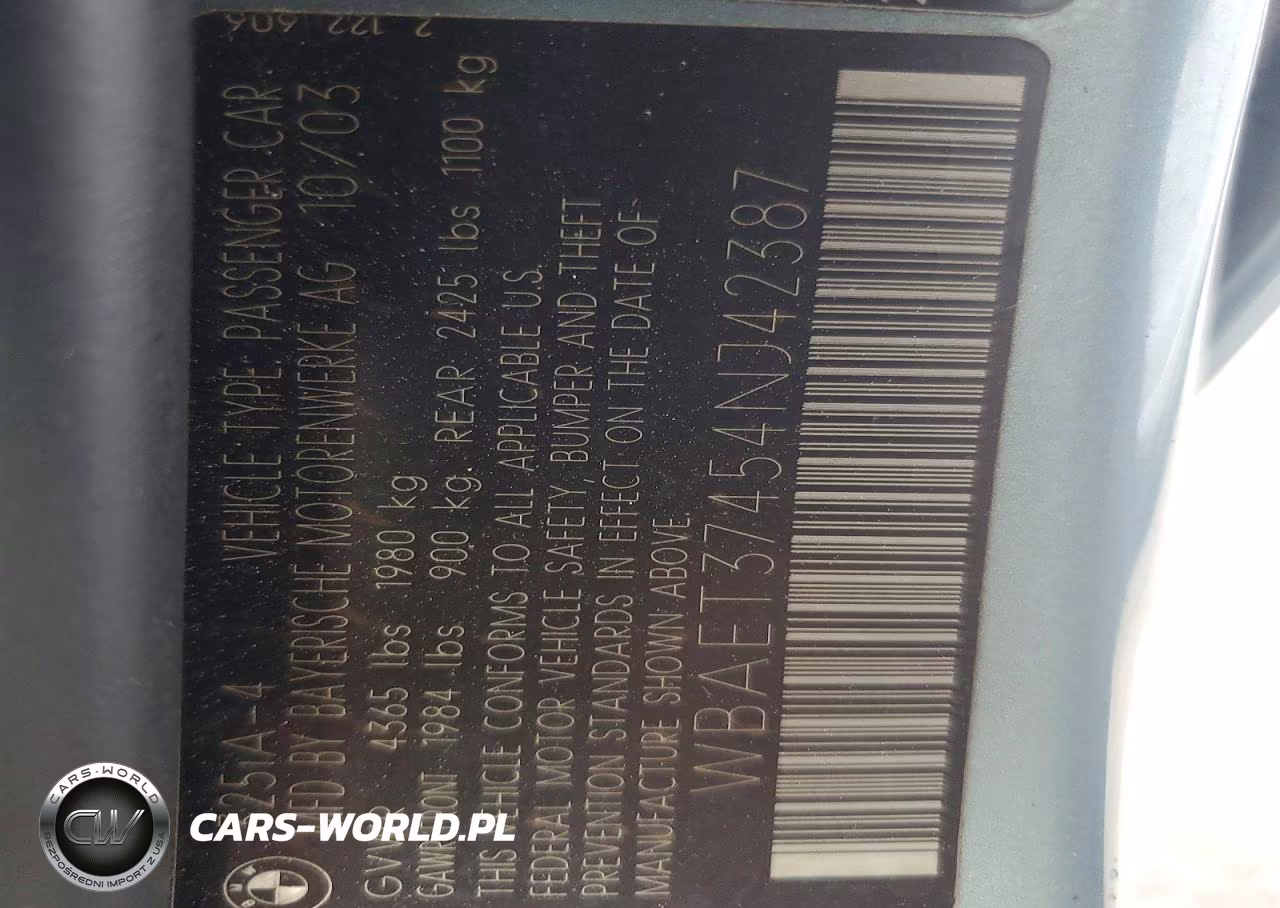 2004 BMW 325 I VIN:WBAET37454NJ42387 - 13