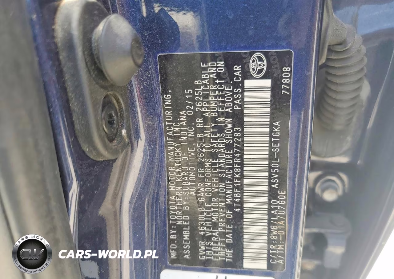 2015 Toyota Camry Xle VIN:4T4BF1FK8FR477283 - 12