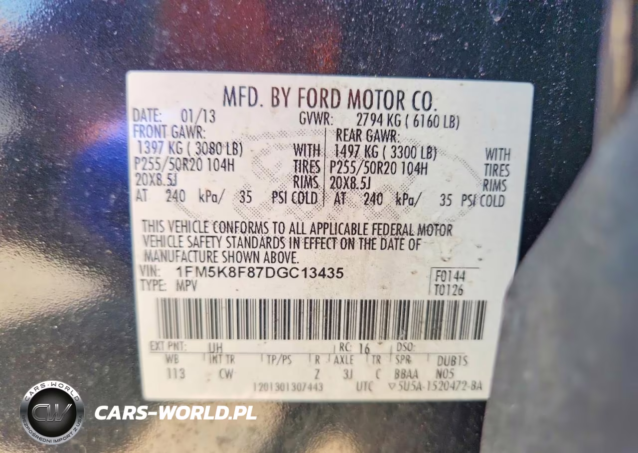 2013 Ford Explorer Limited VIN:1FM5K8F87DGC13435 - 13
