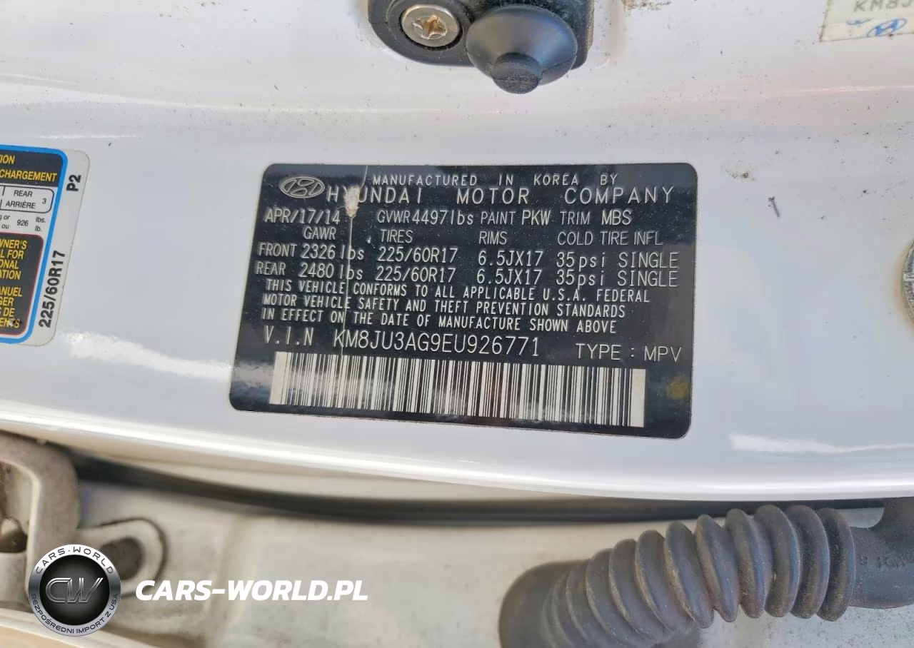 2014 Hyundai Tucson Se VIN:KM8JU3AG9EU926771 - 13