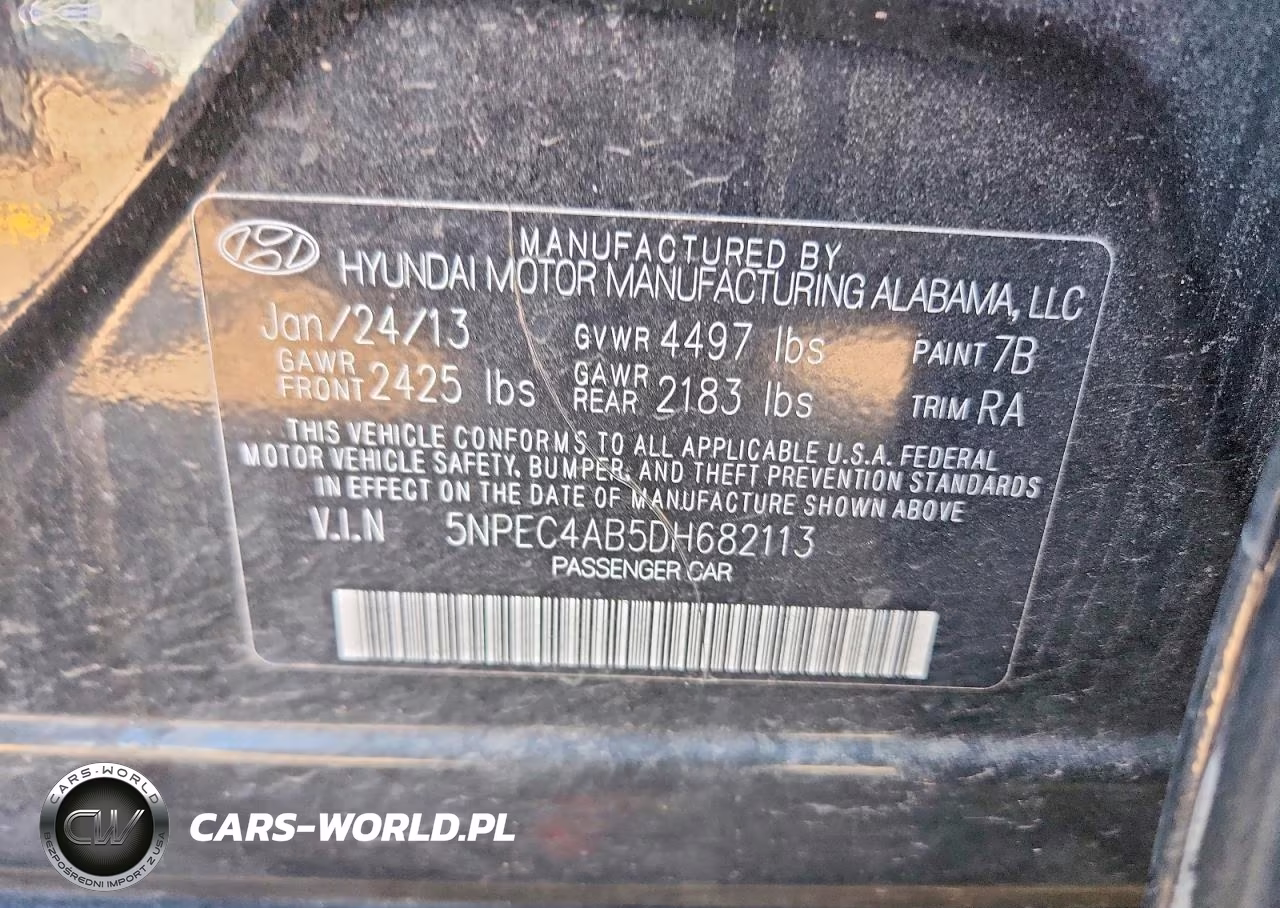 2013 Hyundai Sonata Limited 2.0T VIN:5NPEC4AB5DH682113 - 12