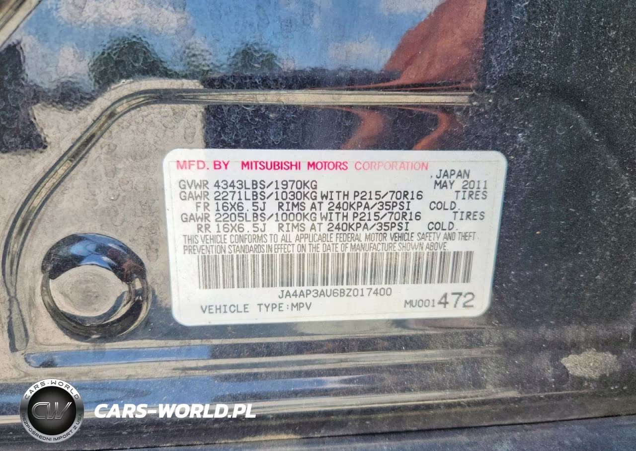 2011 Mitsubishi Outlander Sport Es VIN:JA4AP3AU6BZ017400 - 12