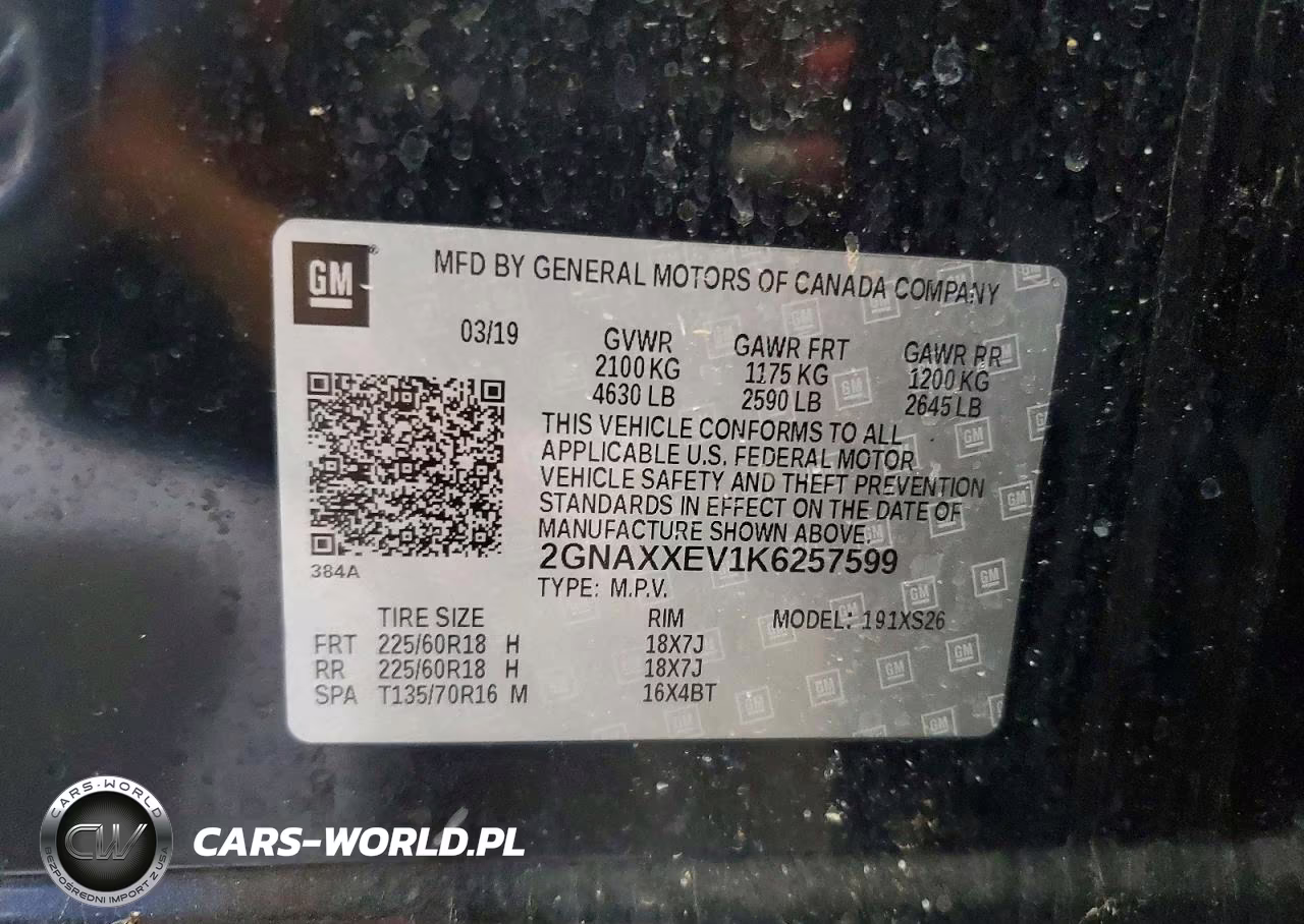 2019 Chevrolet Equinox Premier VIN:2GNAXXEV1K6257599 - 13
