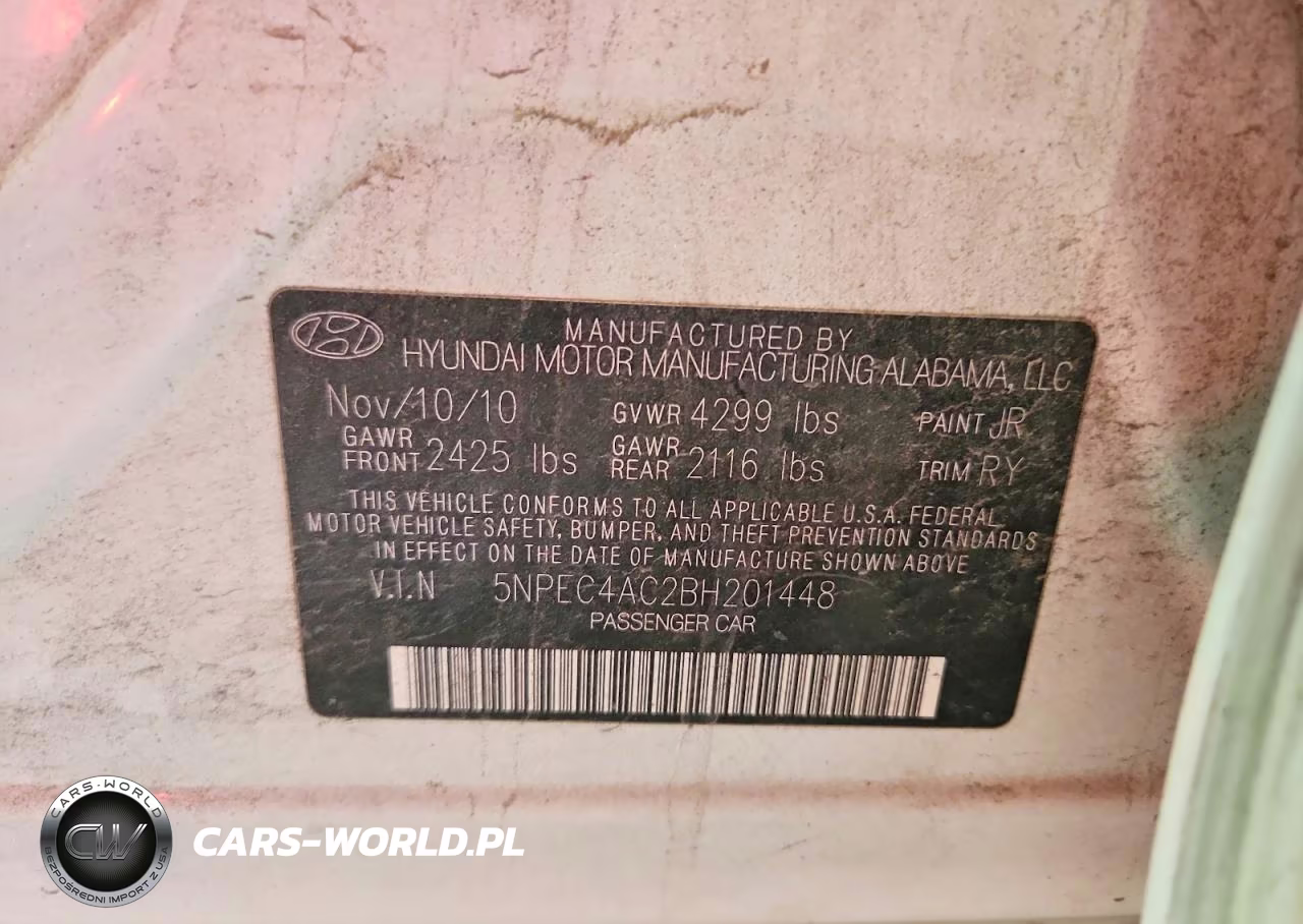 2011 Hyundai Sonata Se VIN:5NPEC4AC2BH201448 - 12