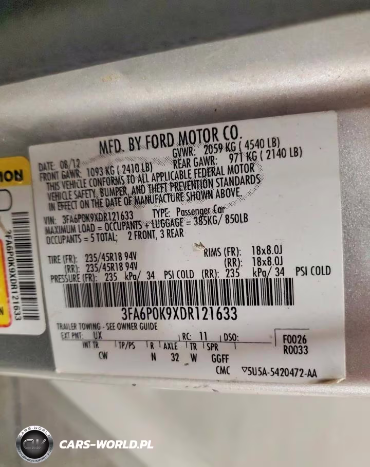 2013 Ford Fusion Titanium VIN:3FA6P0K9XDR121633 - 12