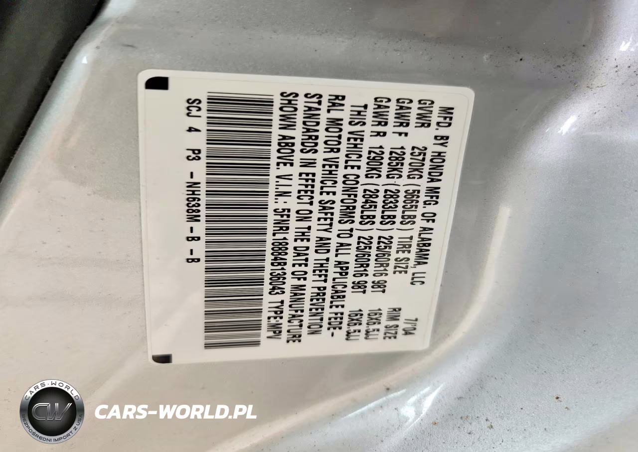 2004 Honda Odyssey Ex VIN:5FNRL18884B136043 - 13