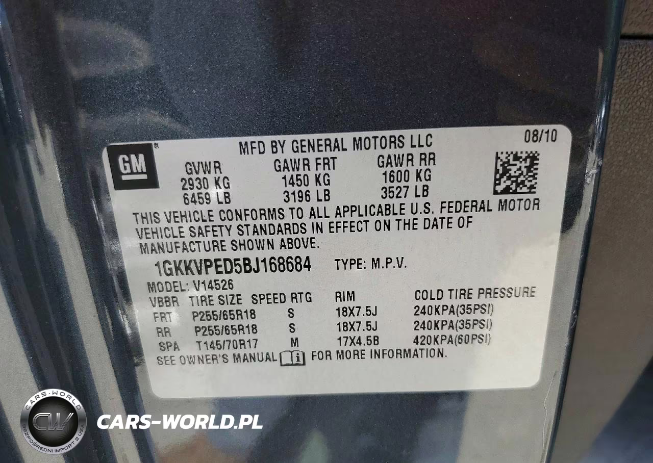 2011 GMC Acadia Sle VIN:1GKKVPED5BJ168684 - 13