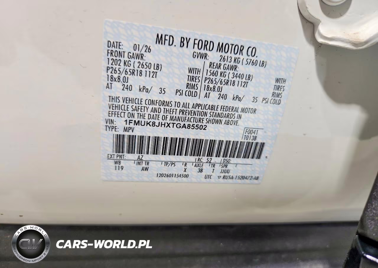 2026 Ford Explorer Tremor VIN:1FMUK8JHXTGA85502 - 13