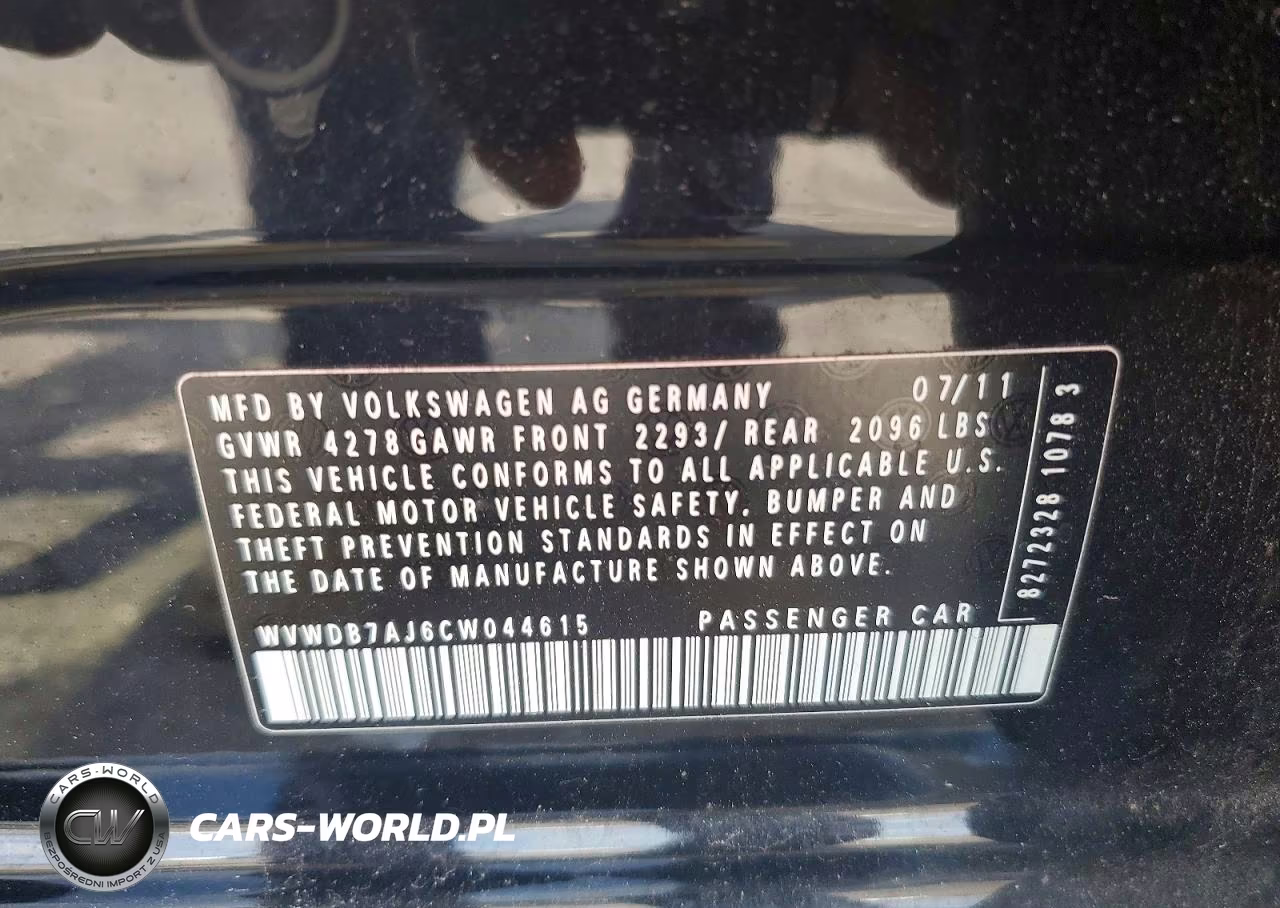 2012 Volkswagen Golf VIN:WVWDB7AJ6CW044615 - 12