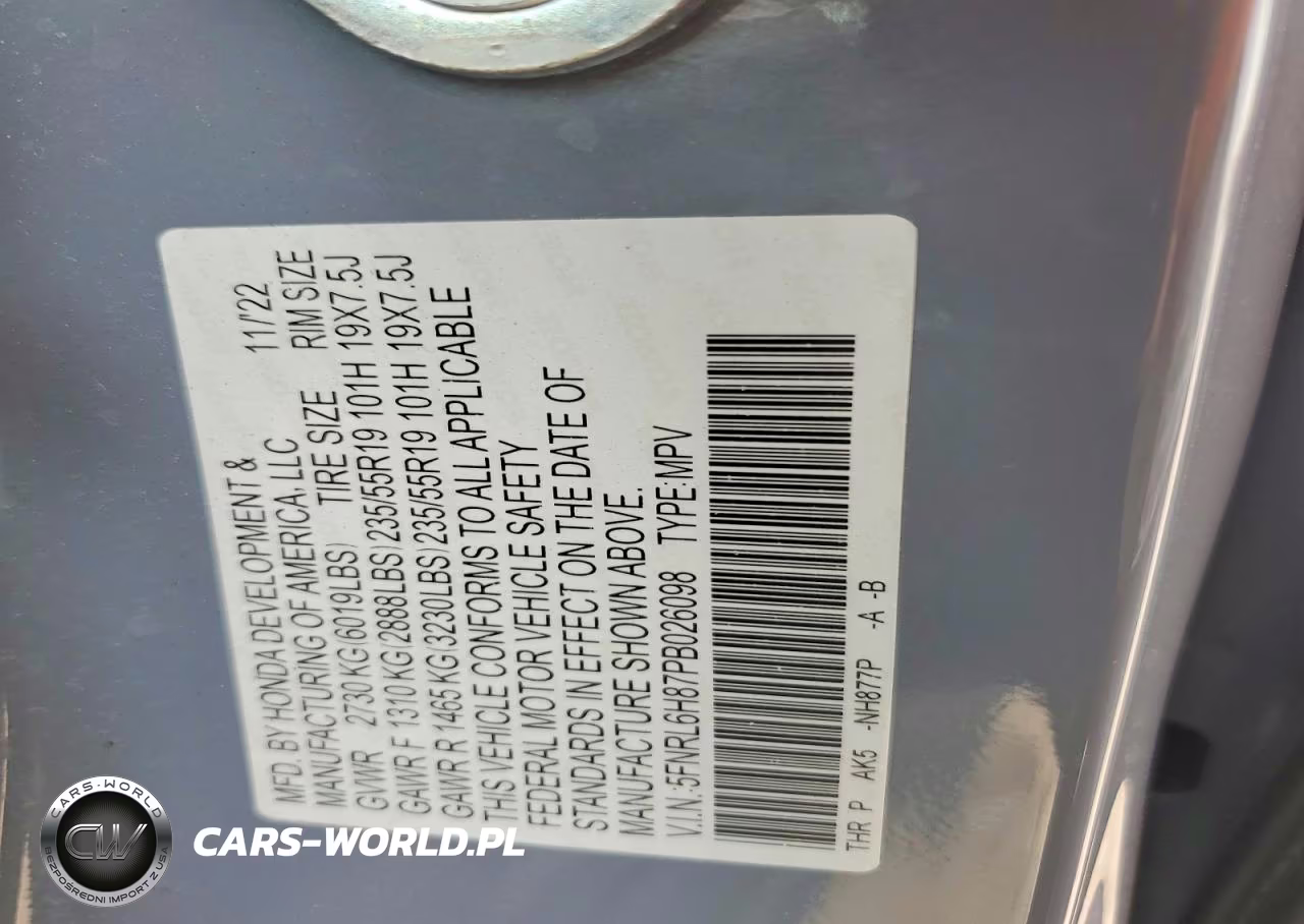 2023 Honda Odyssey Touring VIN:5FNRL6H87PB026098 - 13