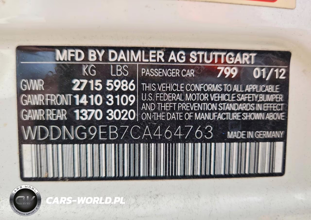 2012 Mercedes-Benz S 550 4Matic VIN:WDDNG9EB7CA464763 - 12