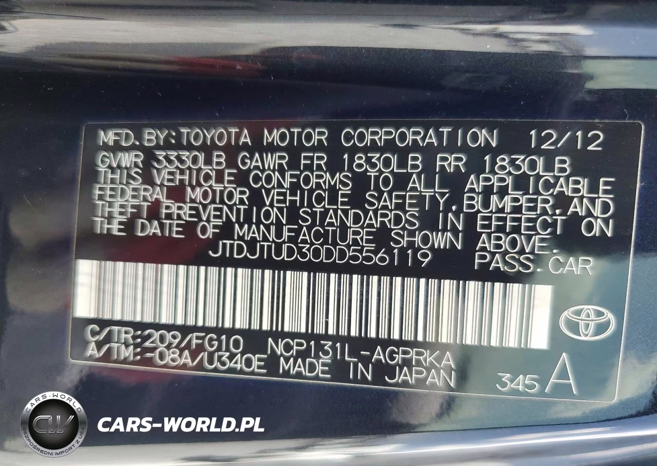 2013 Toyota Yaris 3-Door L VIN:JTDJTUD30DD556119 - 13