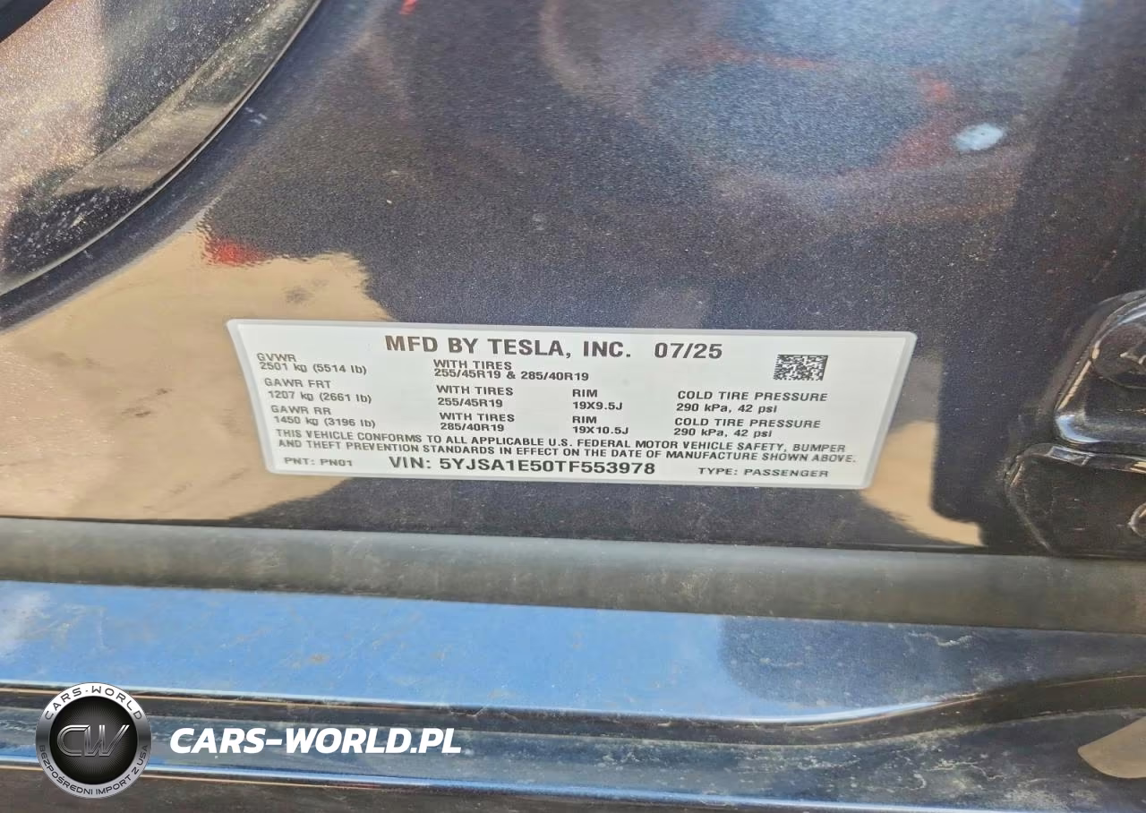 2026 Tesla Model S VIN:5YJSA1E50TF553978 - 12