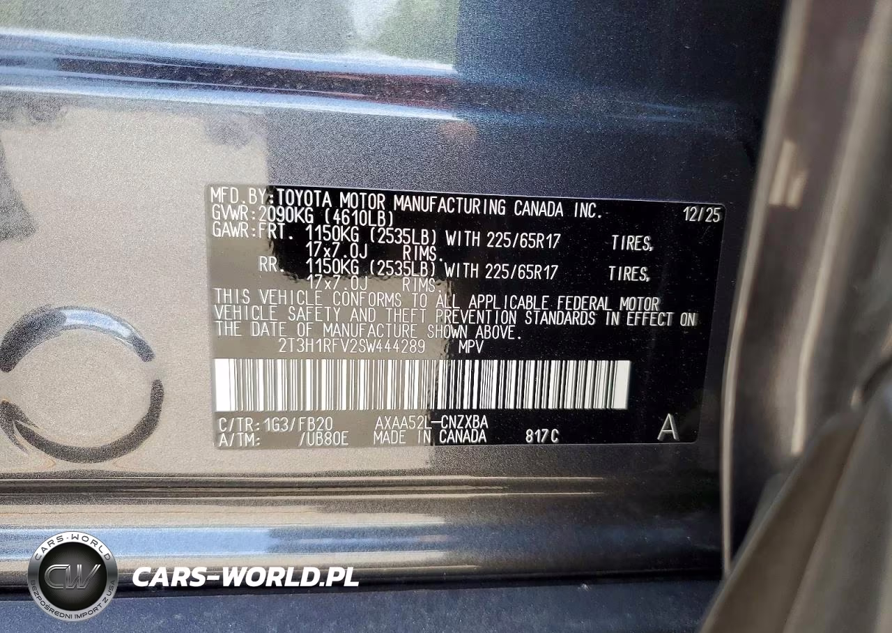 2025 Toyota Rav4 Le VIN:2T3H1RFV2SW444289 - 13