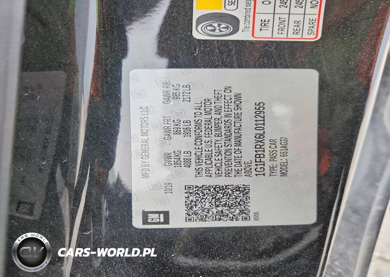 2020 Chevrolet Camaro Ls VIN:1G1FB1RX6L0112955 - 12