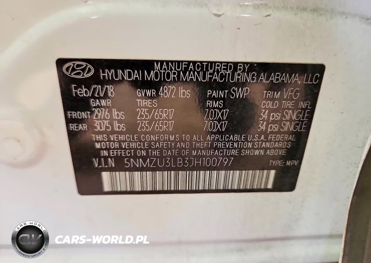 2018 Hyundai Santa Fe Sport 2.4L VIN:5NMZU3LB3JH100797 - 14