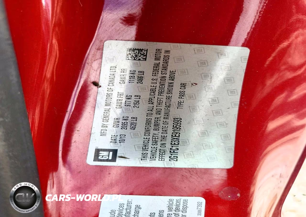 2014 Chevrolet Camaro Lt VIN:2G1FC1E3XE9195993 - 12