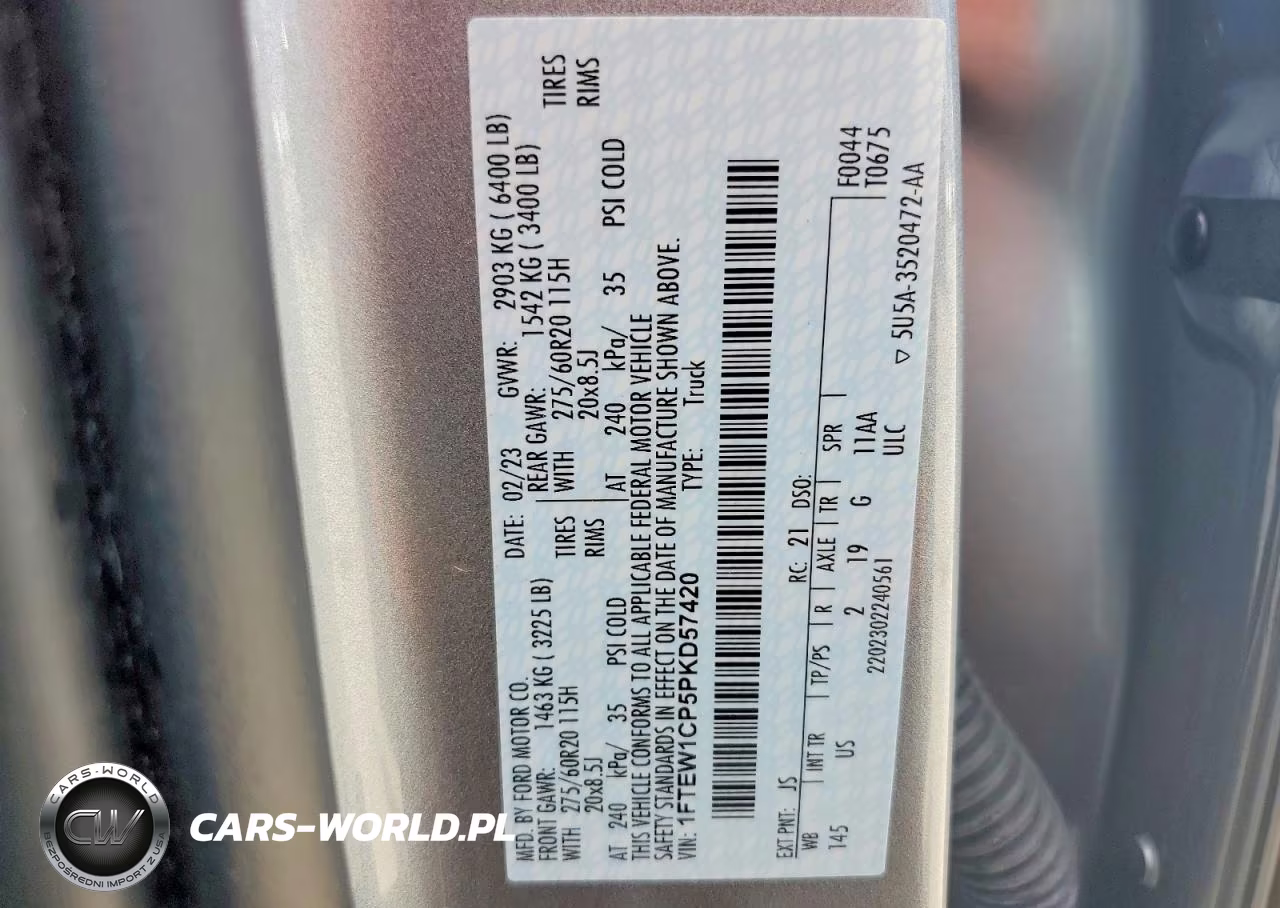2023 Ford F150 Supercrew VIN:1FTEW1CP5PKD57420 - 12