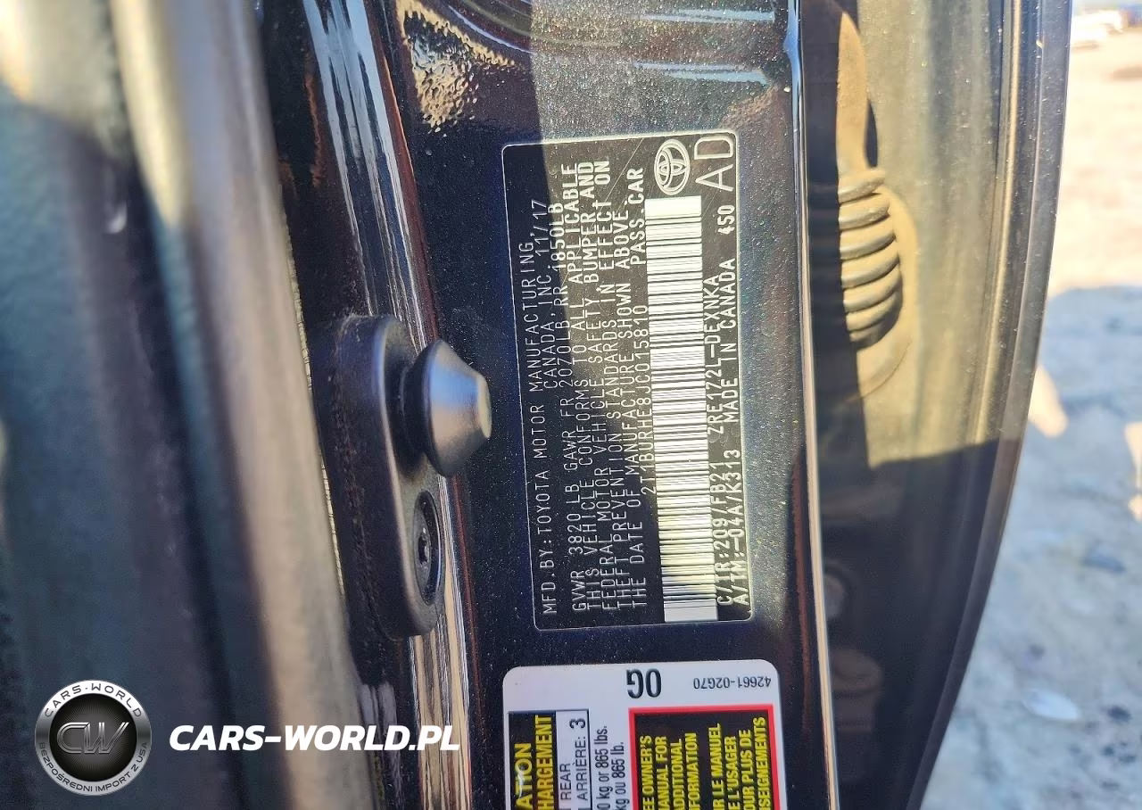 2018 Toyota Corolla Le VIN:2T1BURHE8JC015810 - 13