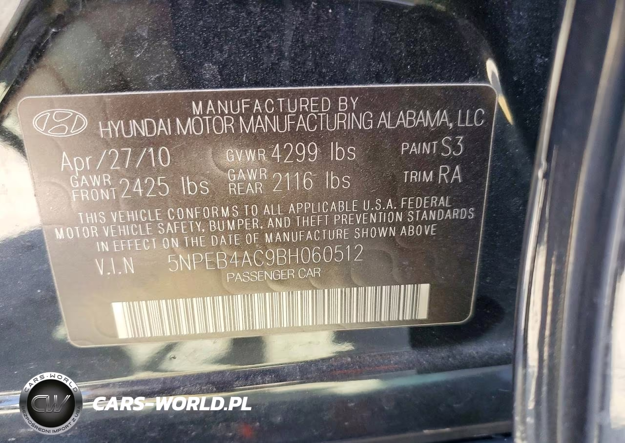 2011 Hyundai Sonata Gls VIN:5NPEB4AC9BH060512 - 12