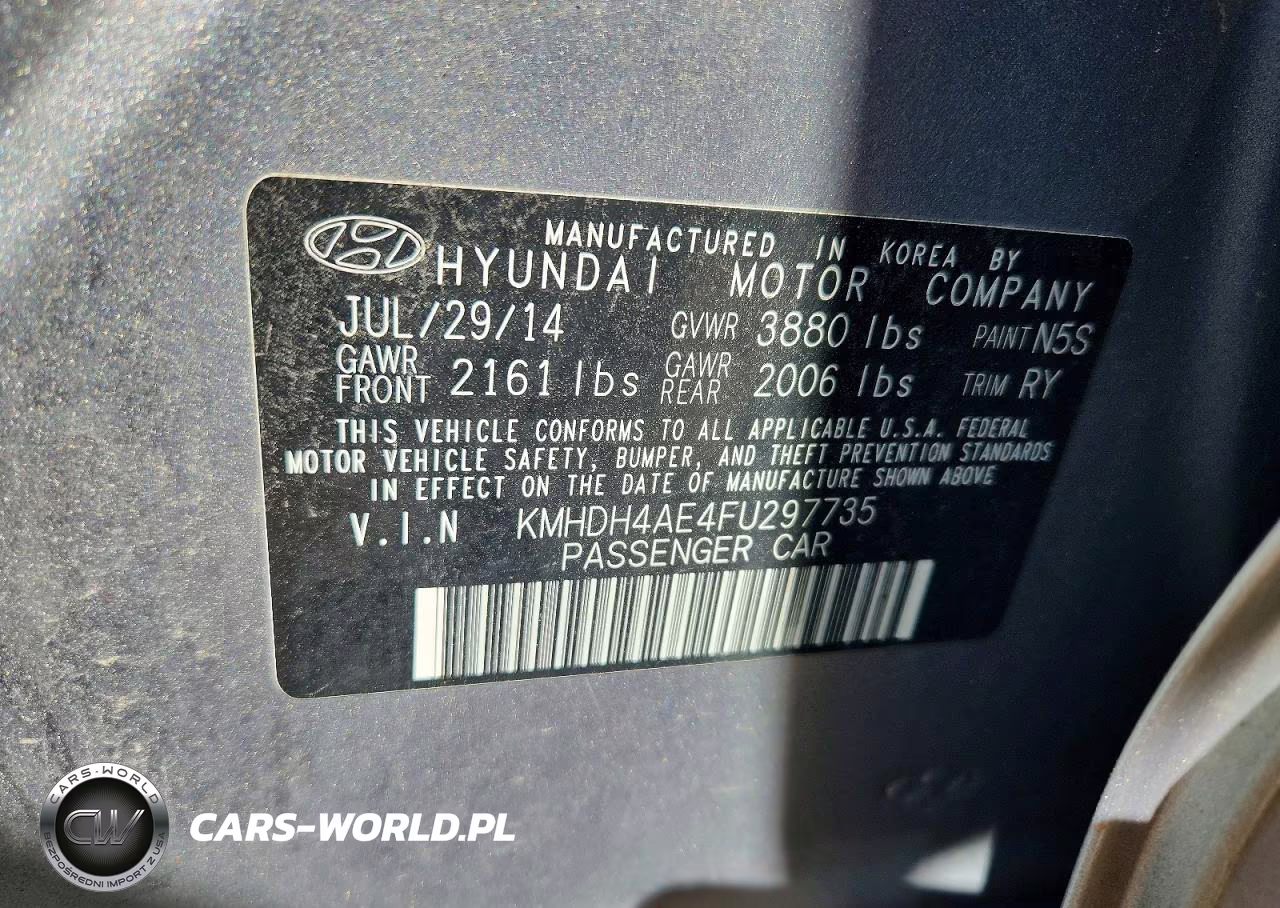 2015 Hyundai Elantra Se VIN:KMHDH4AE4FU297735 - 12