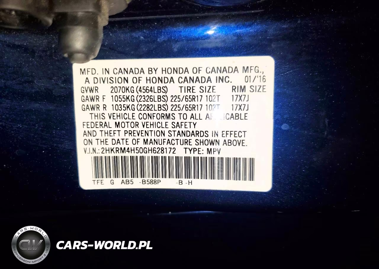 2016 Honda Cr-V Ex VIN:2HKRM4H50GH628172 - 13