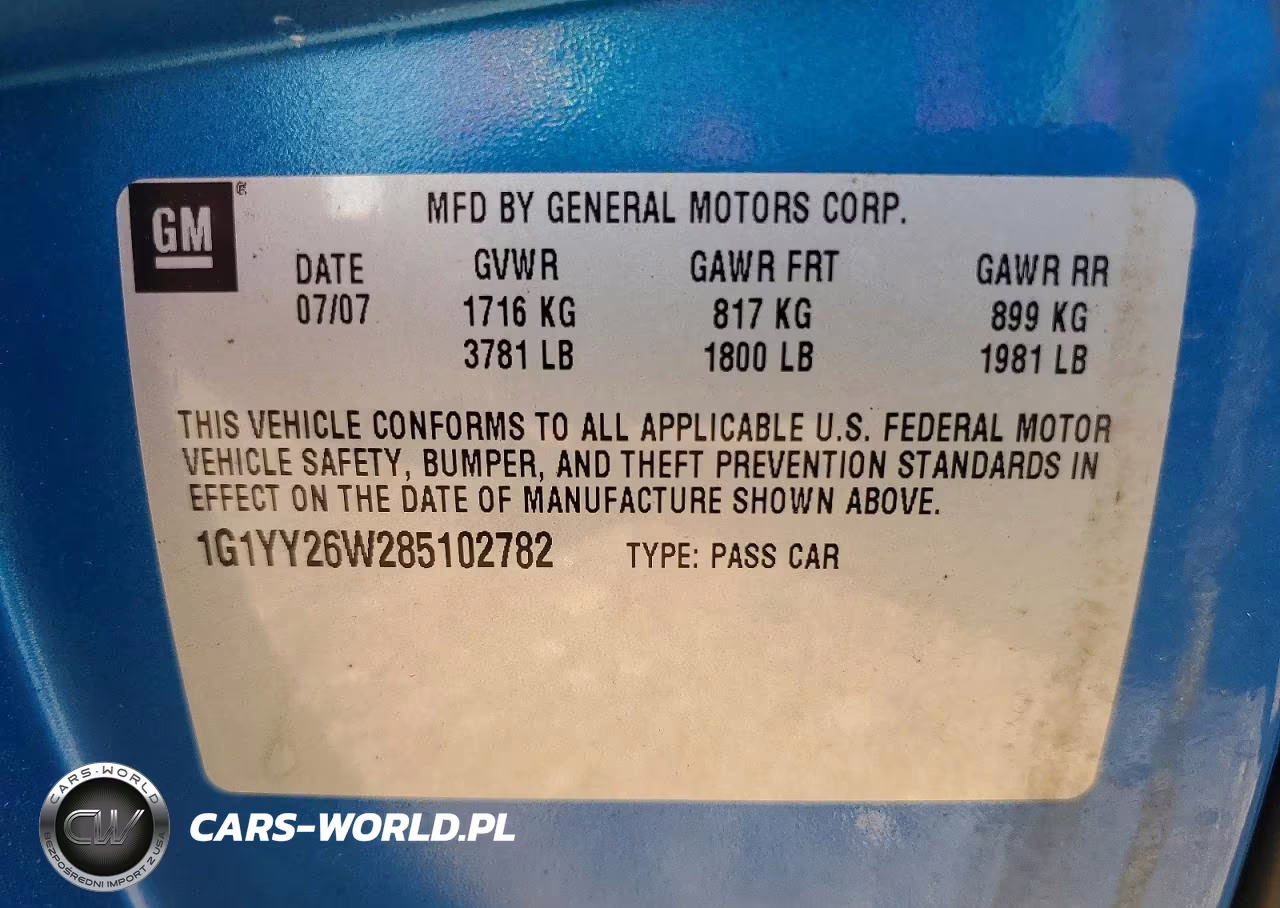 2008 Chevrolet Corvette VIN:1G1YY26W285102782 - 12