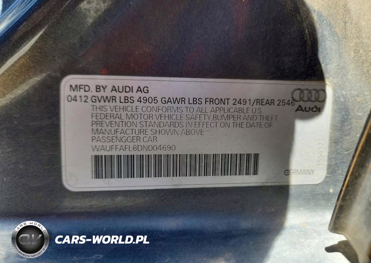 2013 Audi A4 Premium 4D Sedan VIN:WAUFFAFL6DN004690 - 12